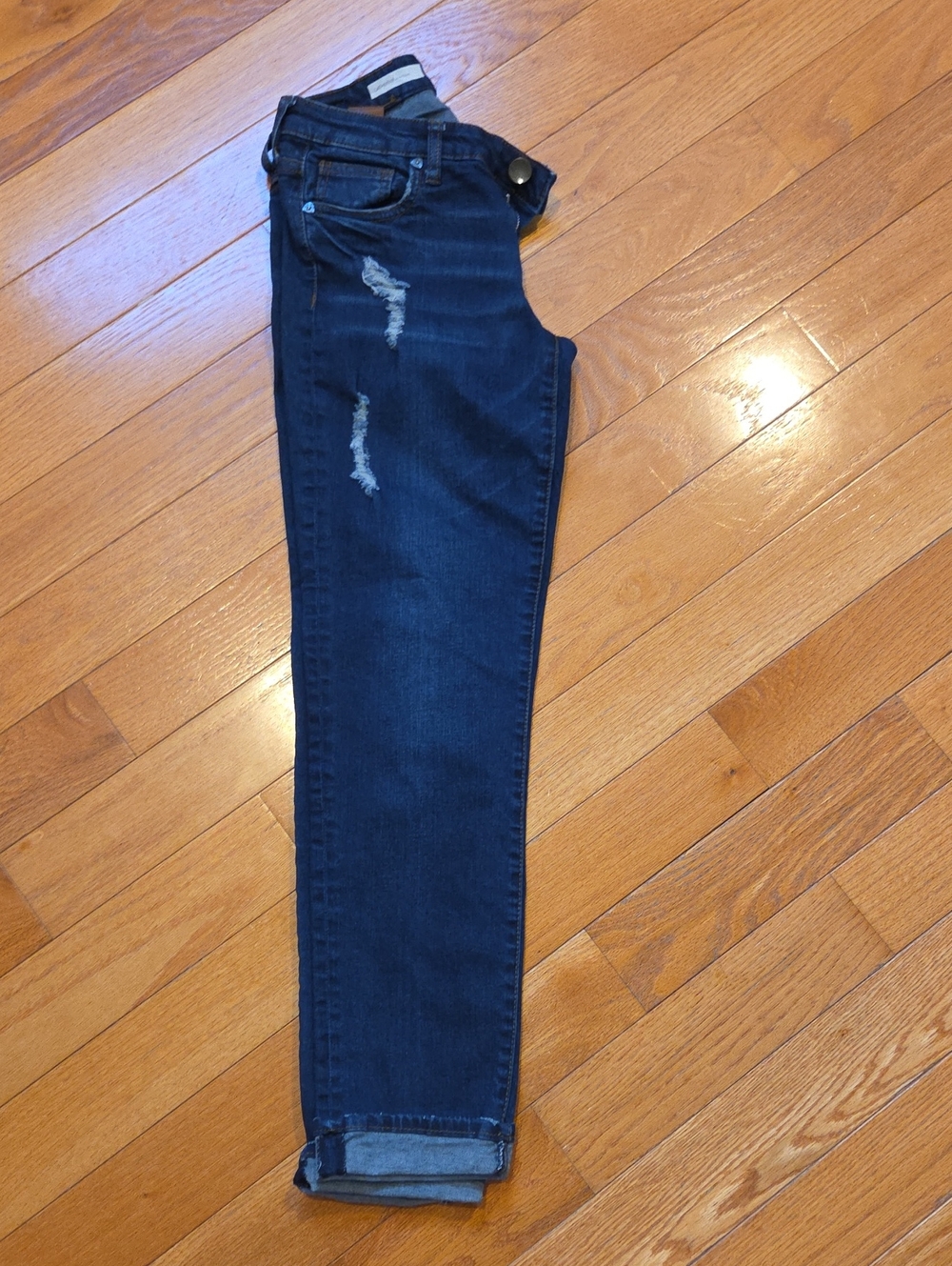 Kut from the Kloth Dark Indigo Skinny Jeans with Subtle Distress